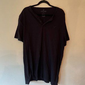 Black American Eagle Athletic Fit Henley